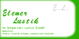 elemer lustik business card